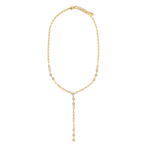 Gold Sparkle Lariat Necklace - COLLARES - Malandra Jewelry - EUWC674-JDN0207055