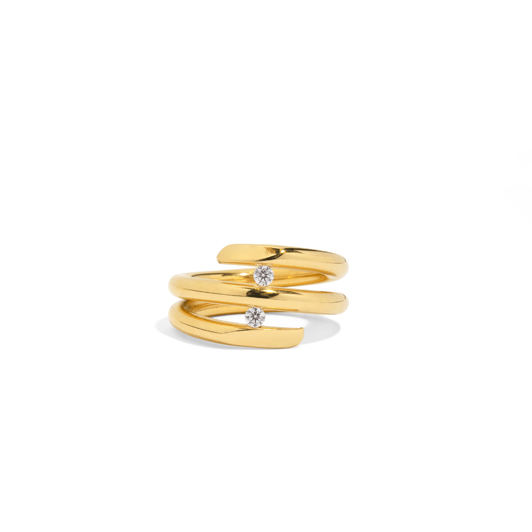 GOLD SPIRAL TWIST RING - ANILLOS - Malandra Jewelry - EMKR15.6 - MR - 012