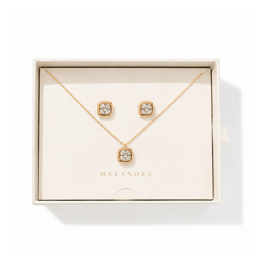 Gold Square Luxe Gift Set - SETS REGALO - Malandra Jewelry - EUWS682-JDS0307002