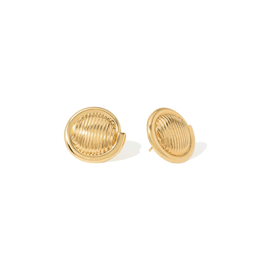 GOLD SUNRAY STUDS - ARETES - Malandra Jewelry - VCA261-4034