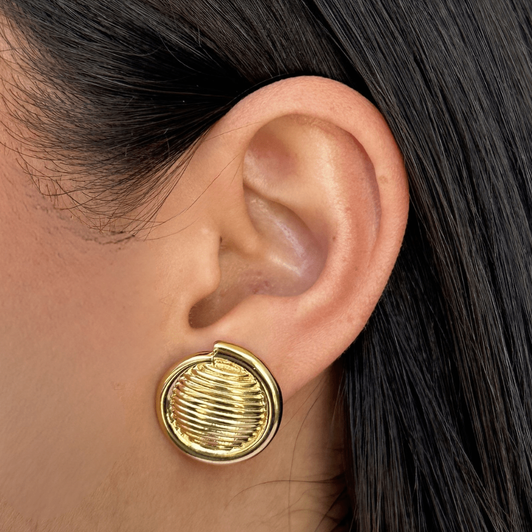 GOLD SUNRAY STUDS - ARETES - Malandra Jewelry - VCA261-4034