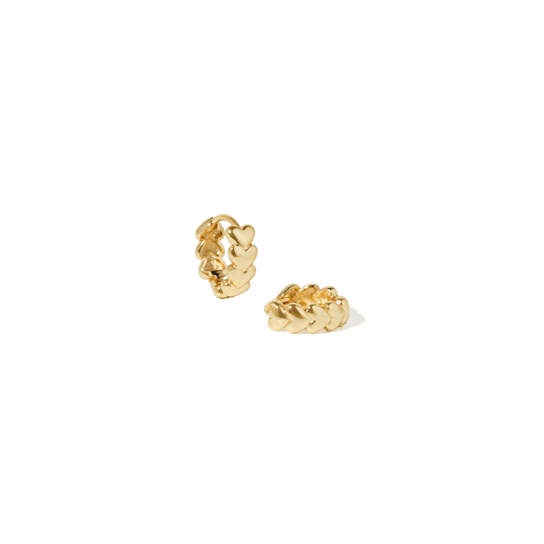GOLD SWEETHEART HOOPS - ARETES - Malandra Jewelry - ZWA110-QX06514