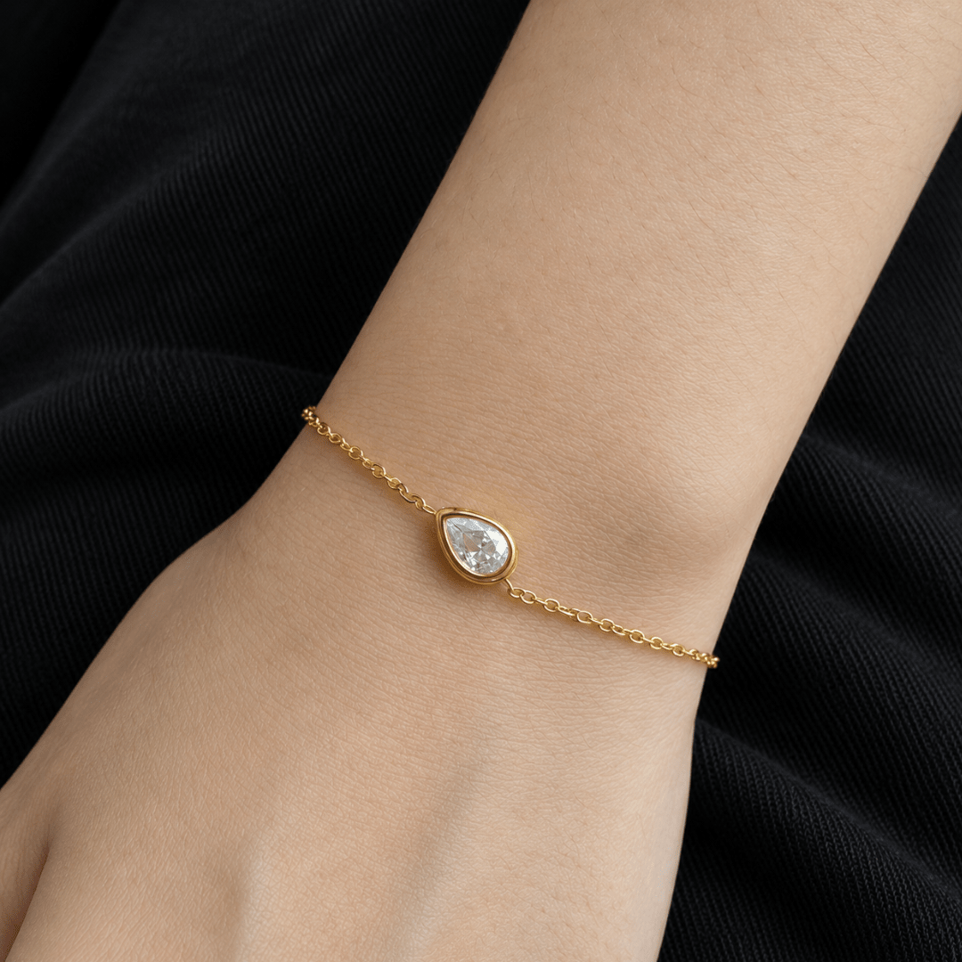 Gold Teardrop Crystal Bracelet - PULSERAS - Malandra Jewelry - EUWP681-JDB0307050-2
