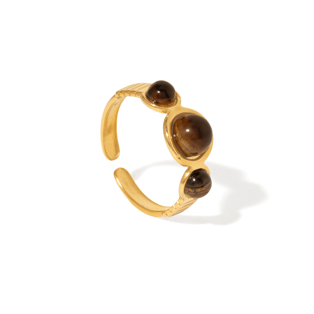 Gold Toffee Stone Ring - ANILLOS - Malandra Jewelry - EUWR749-JDR0307006