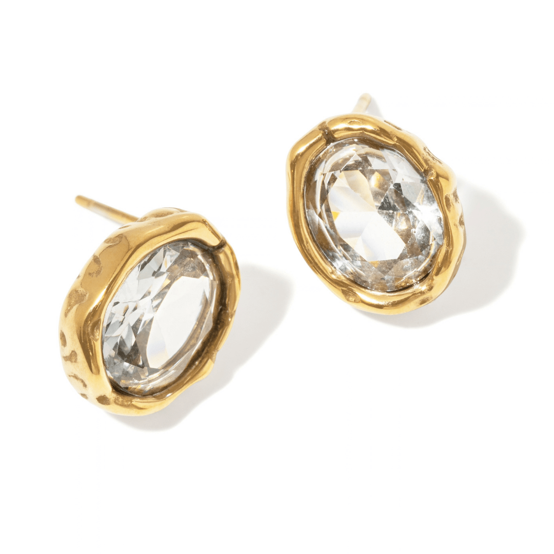 Golden Abstract Studs - ARETES - Malandra Jewelry - EUWA654-JDE0305344-4