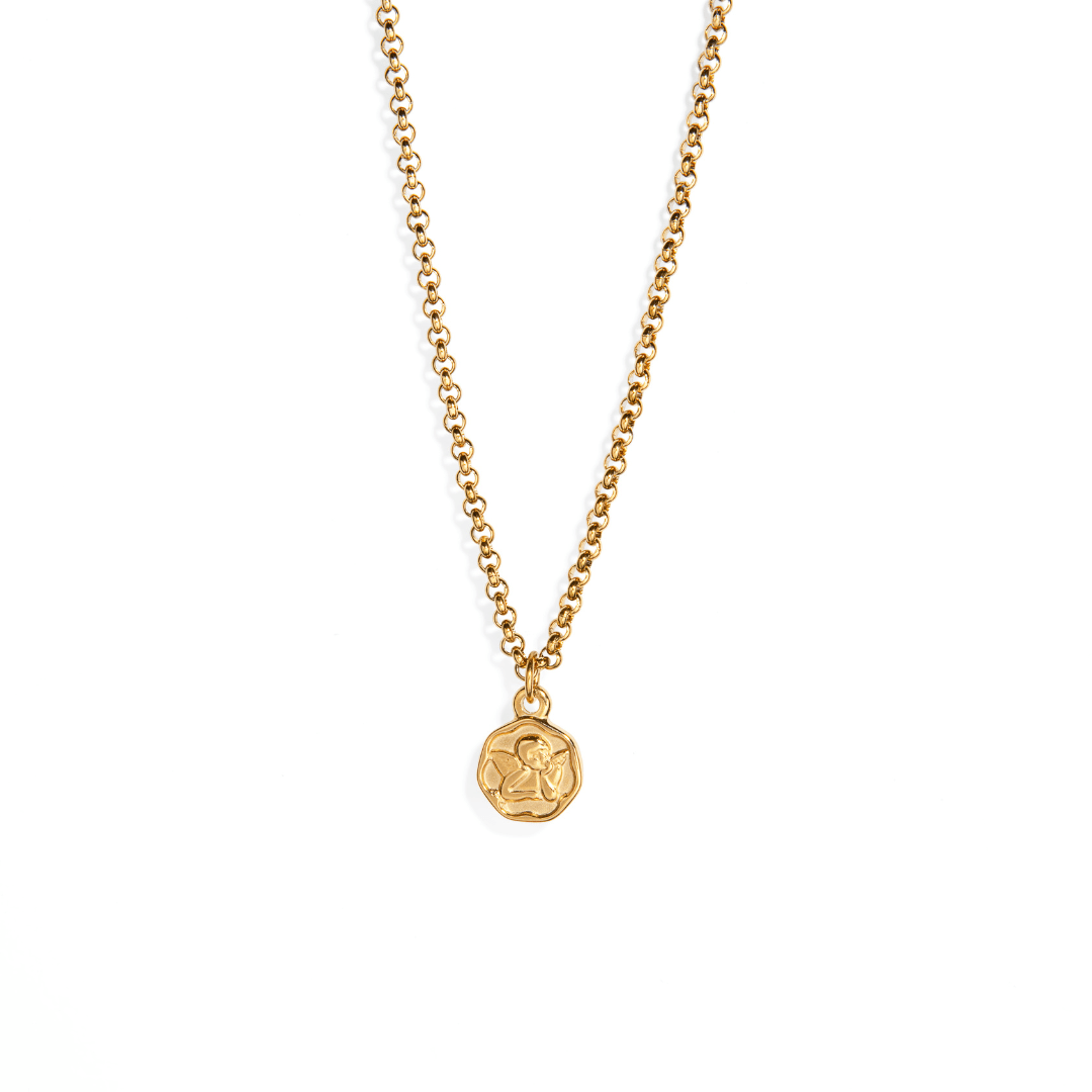 GOLDEN ANGEL NECKLACE - COLLARES - Malandra Jewelry - XBC152 - WSN00008 GD