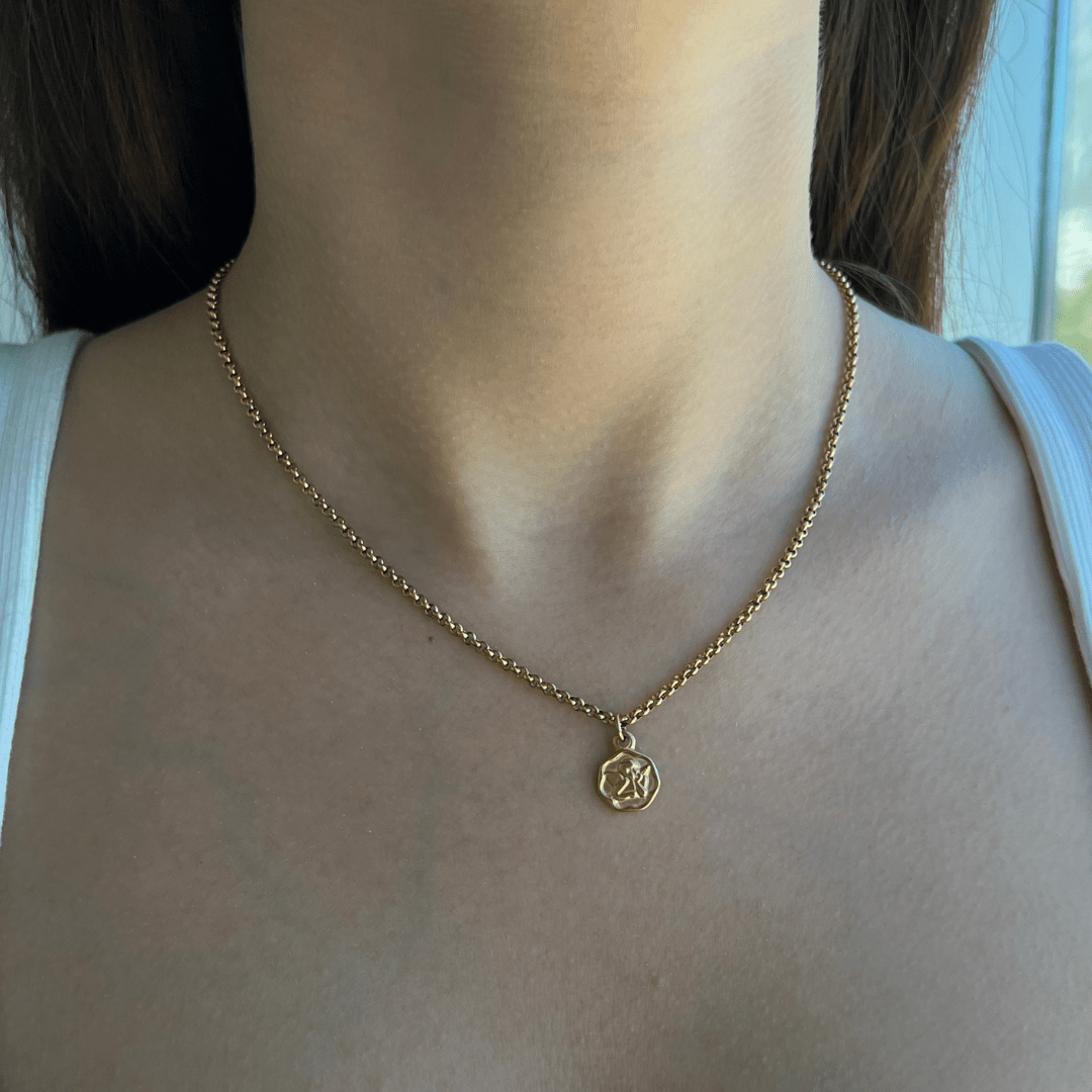 GOLDEN ANGEL NECKLACE - COLLARES - Malandra Jewelry - XBC152 - WSN00008 GD