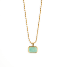GOLDEN AQUA STONE NECKLACE - COLLARES - Malandra Jewelry - EUWC214 - JDNW2408019 - BL