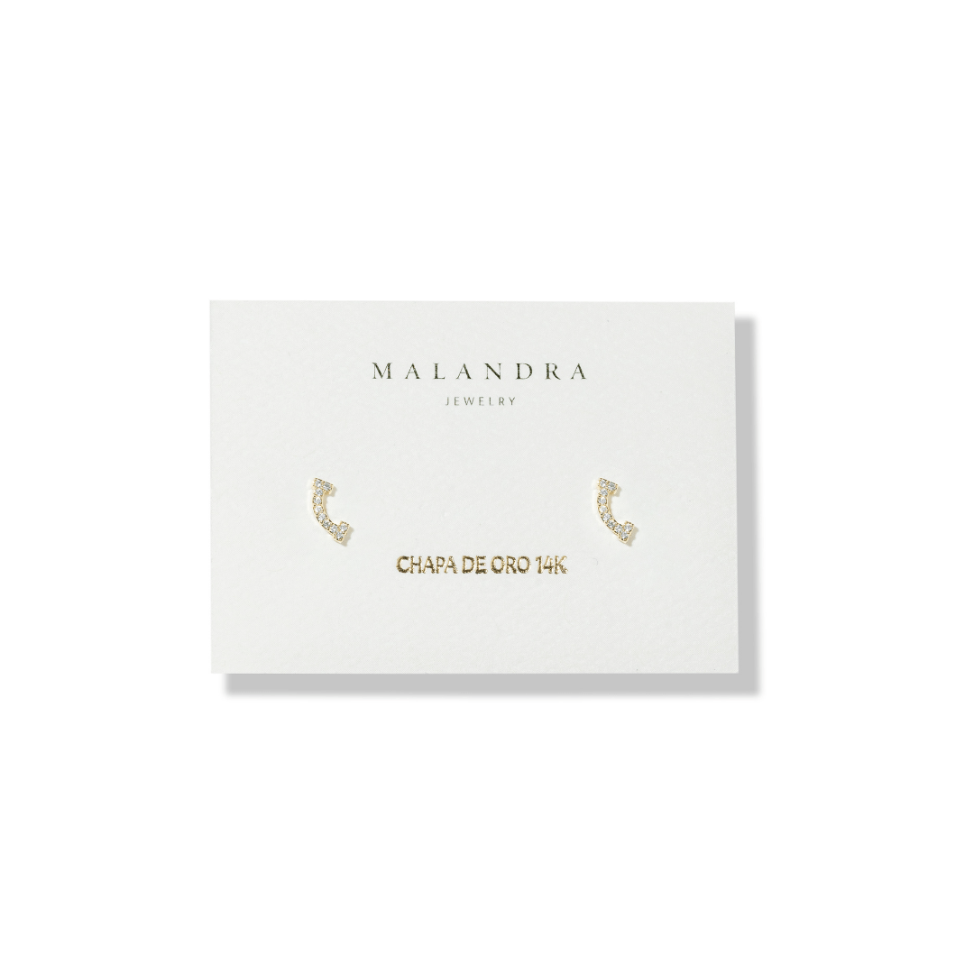 GOLDEN ARC MIDI EARRINGS - ARETES - Malandra Jewelry - ZWA77 - QX00829