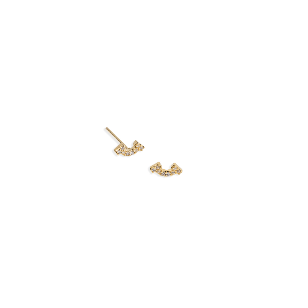 GOLDEN ARC MINI EARRINGS - ARETES - Malandra Jewelry - ZWA76 - QX00829