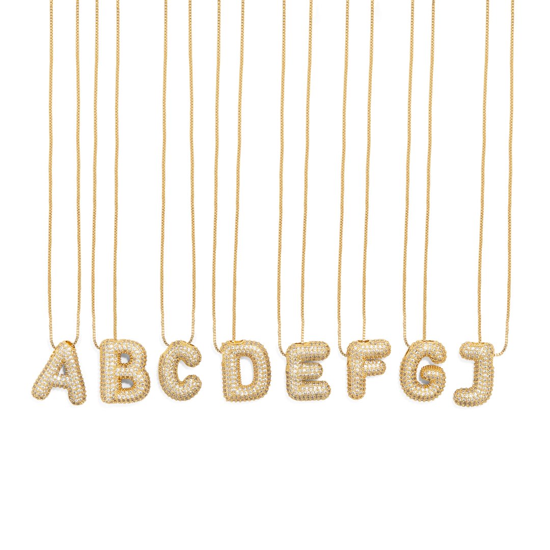 GOLDEN BALLOON SPARK LETTER NECKLACE - COLLARES - Malandra Jewelry - EZC4.B - VL487