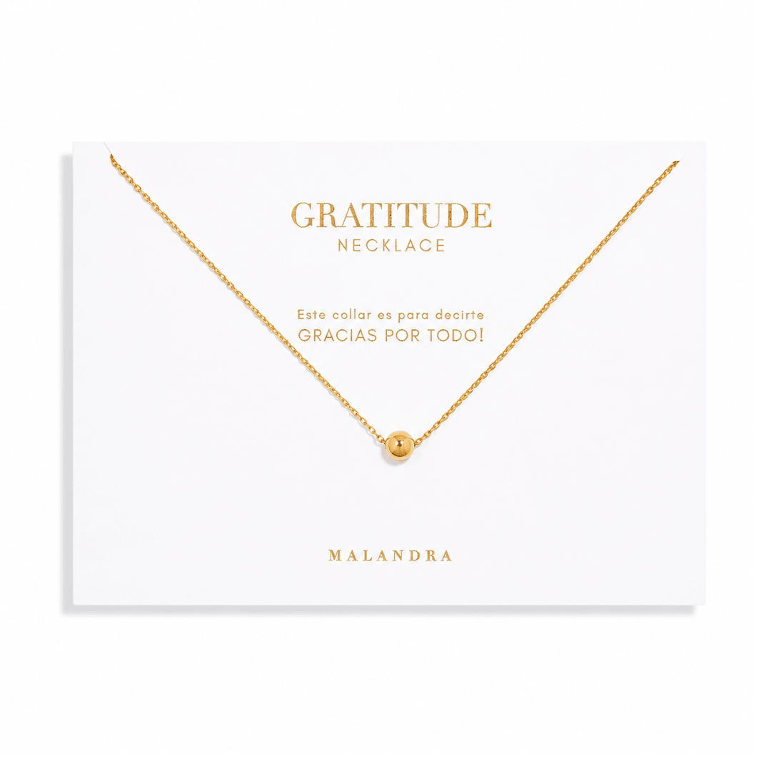GOLDEN BEAD GRATITUDE NECKLACE - COLLARES - Malandra Jewelry - TC1374