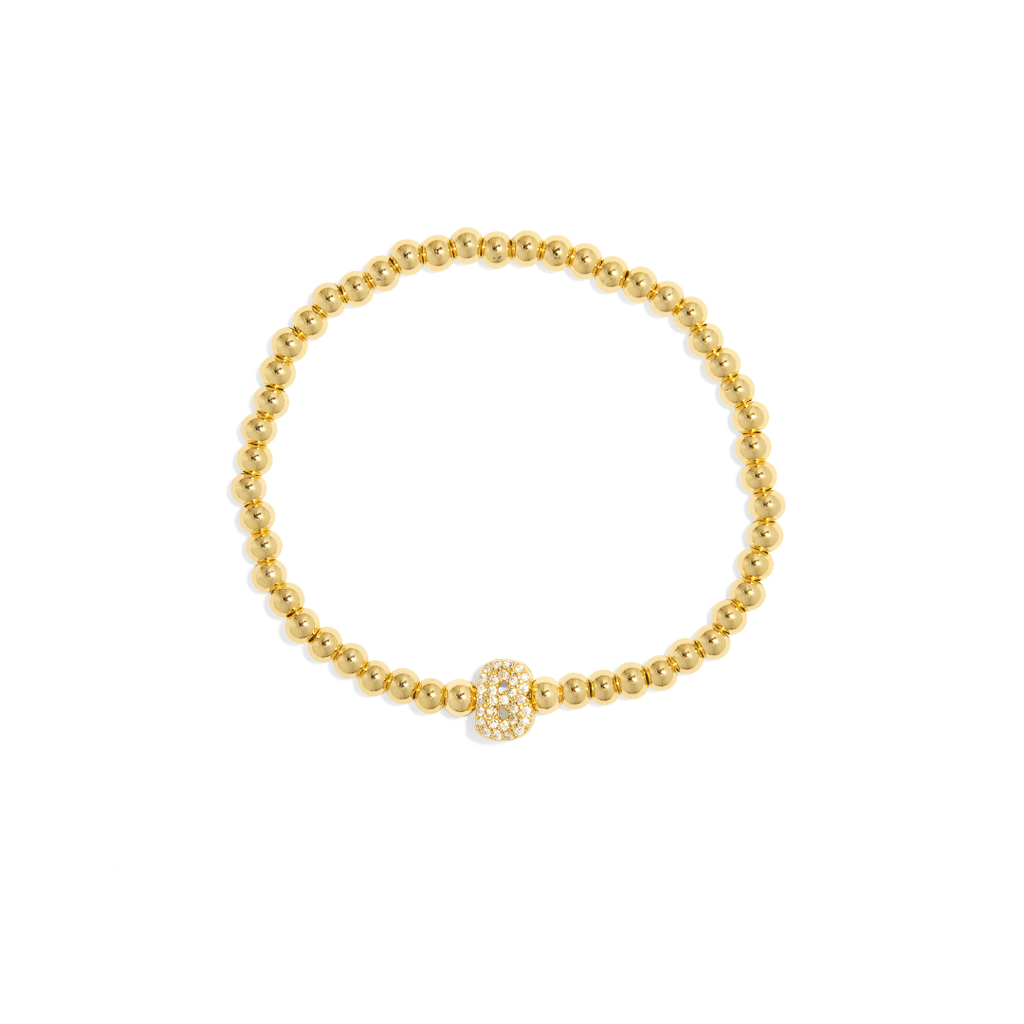 GOLDEN BEADS INITIAL BRACELET - PULSERAS - Malandra Jewelry - AP1445.B - J46193