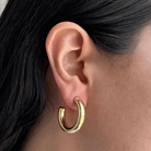 GOLDEN CLASSIC HOOPS - ARETES - Malandra Jewelry - AA1555 - B61653