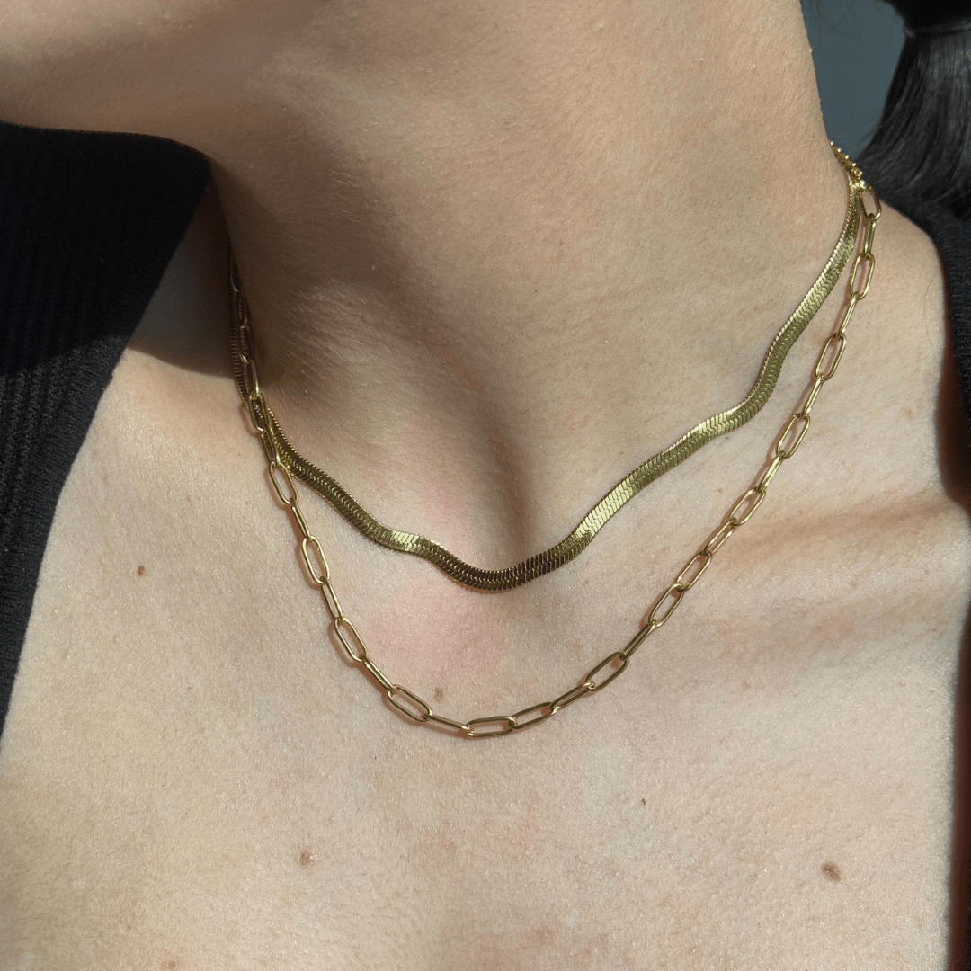 GOLDEN CLASSIC LINK NECKLACE - COLLARES - Malandra Jewelry - EUWC211 - JDN0302005