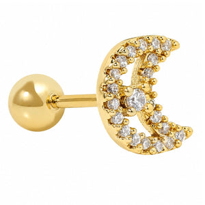 GOLDEN CRESCENT GLOW PIERCING - ARETES - Malandra Jewelry - ZTA34-EGD1965