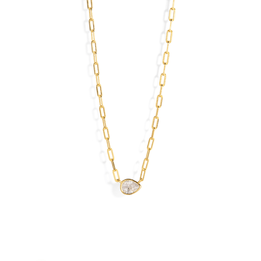 GOLDEN CRYSTAL DROP NECKLACE - COLLARES - Malandra Jewelry - EAWC108 - M231202000271