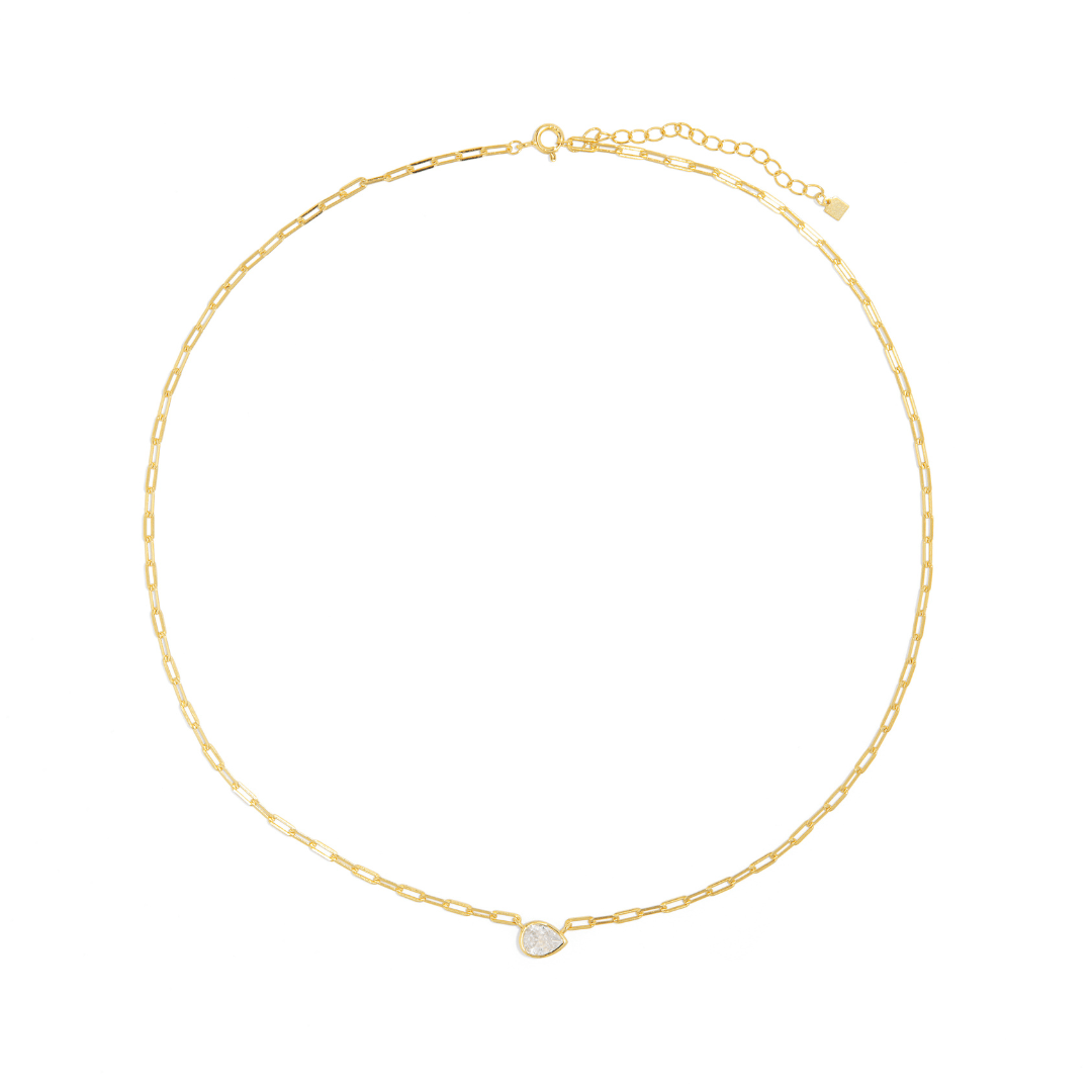 GOLDEN CRYSTAL DROP NECKLACE - COLLARES - Malandra Jewelry - EAWC108 - M231202000271