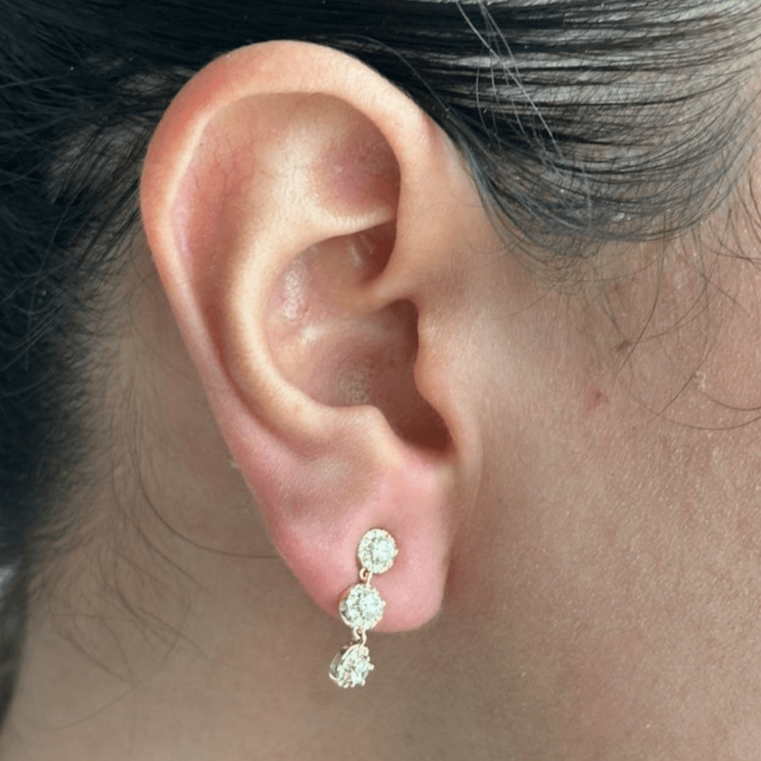 GOLDEN CRYSTAL FALL EARRINGS - ARETES - Malandra Jewelry - ZWA66 - QX04281