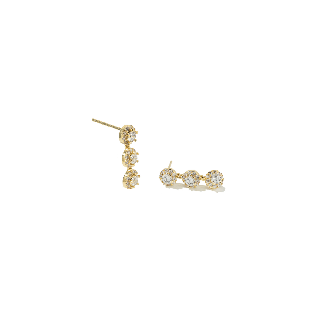 GOLDEN CRYSTAL FALL EARRINGS - ARETES - Malandra Jewelry - ZWA66 - QX04281