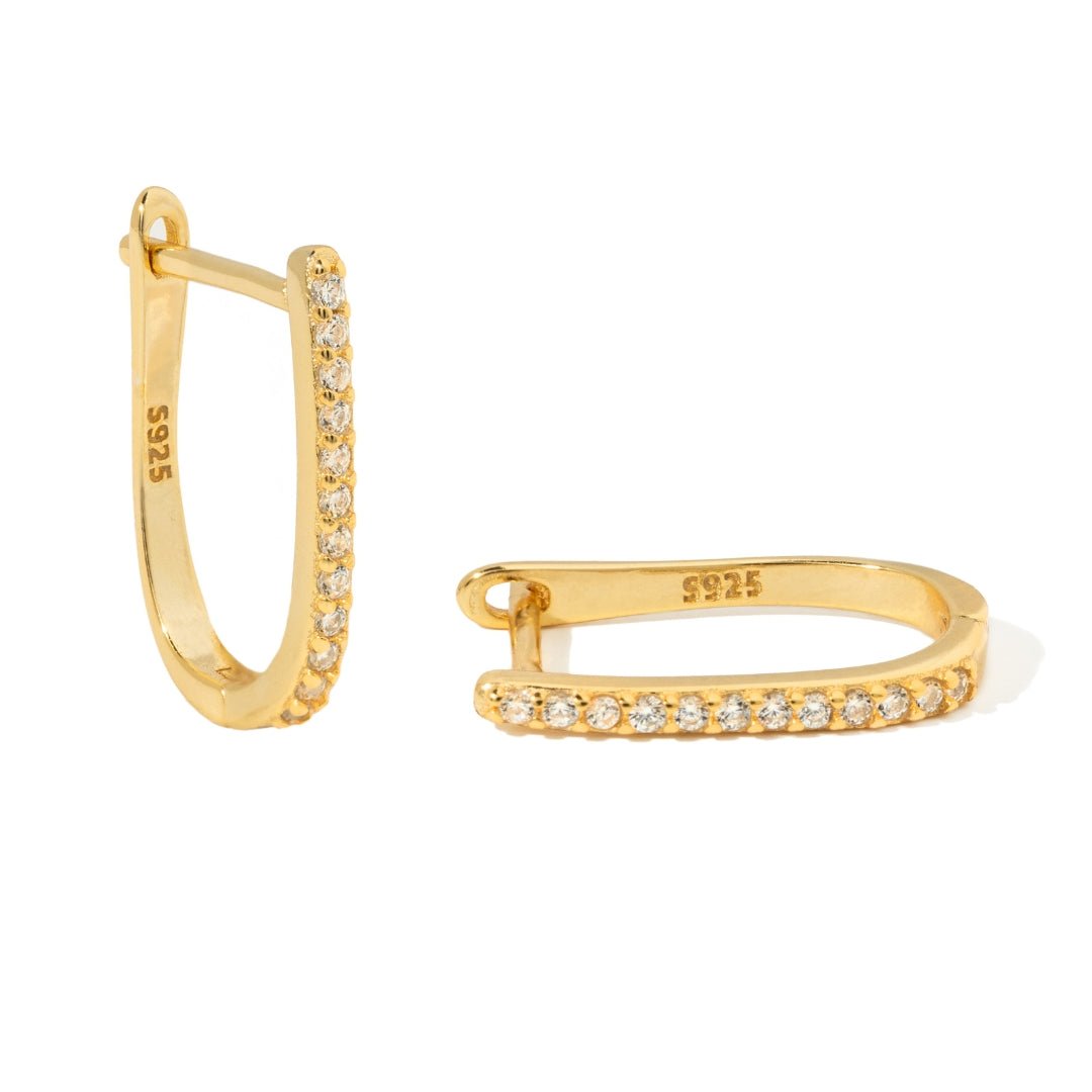 GOLDEN DAINTY RADIANT HOOPS - ARETES - Malandra Jewelry - EOBA25-eh5640
