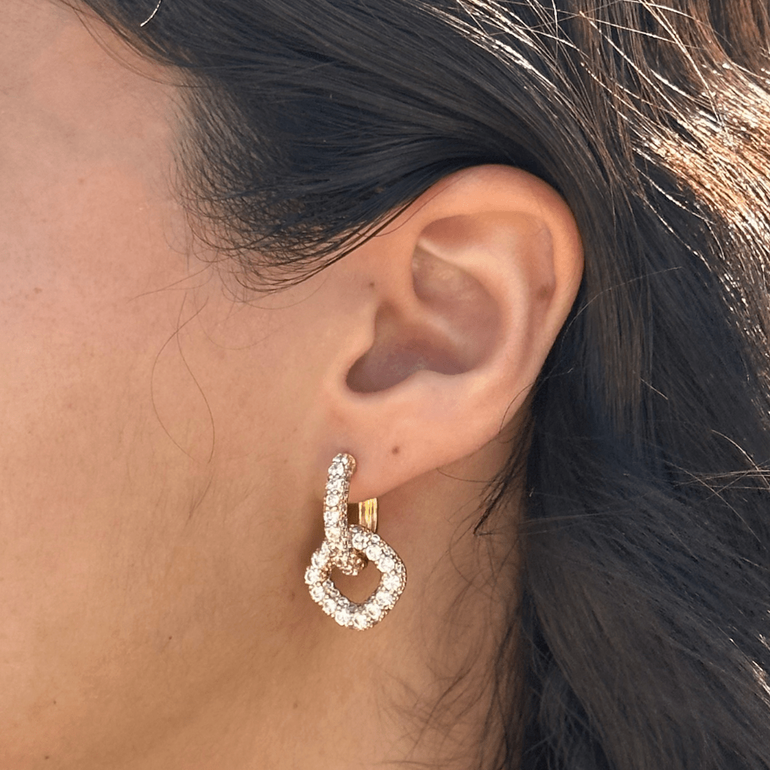 GOLDEN DAZZLE SQUARE HOOPS - ARETES - Malandra Jewelry - EZA9 - VE917