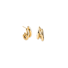 GOLDEN DOUBLE WAVE EARRINGS - ARETES - Malandra Jewelry - FBA404 - AAR0119 - DO