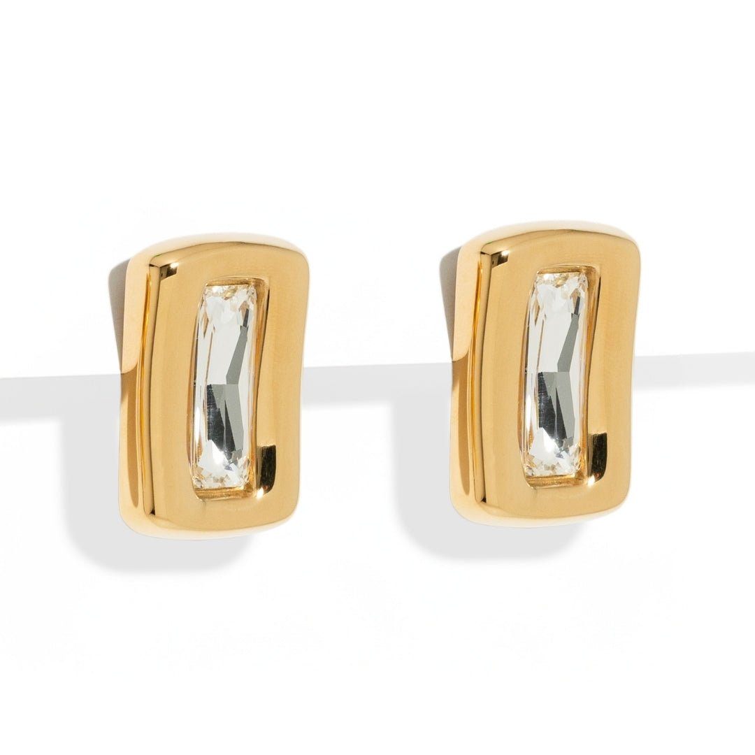 GOLDEN EDGE CRYSTAL EARRINGS - ARETES - Malandra Jewelry - EUWA318-JDE0109012