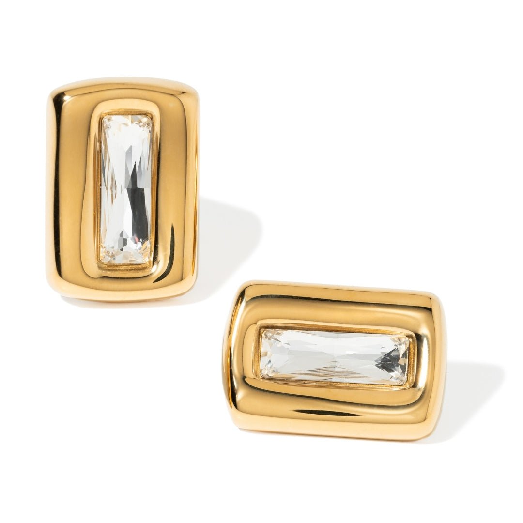 GOLDEN EDGE CRYSTAL EARRINGS - ARETES - Malandra Jewelry - EUWA318-JDE0109012