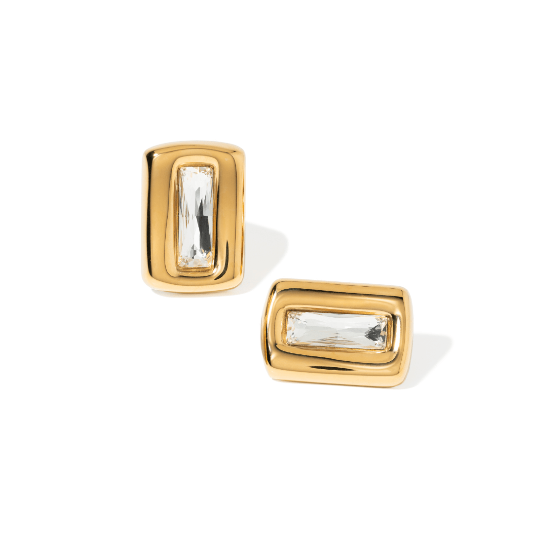 GOLDEN EDGE CRYSTAL EARRINGS - ARETES - Malandra Jewelry - EUWA318-JDE0109012