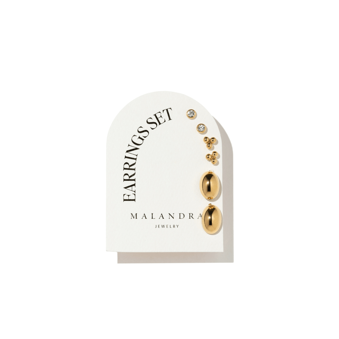 GOLDEN ESSENCE EARRING SET - ARETES - Malandra Jewelry - EUWA223 - JDEW2408051