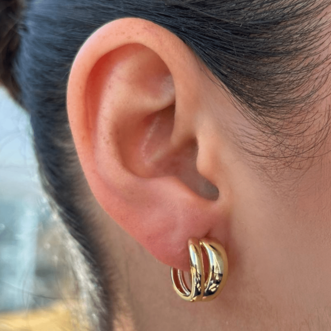 GOLDEN ESSENCE HOOPS - ARETES - Malandra Jewelry - ZWA84-QX06487