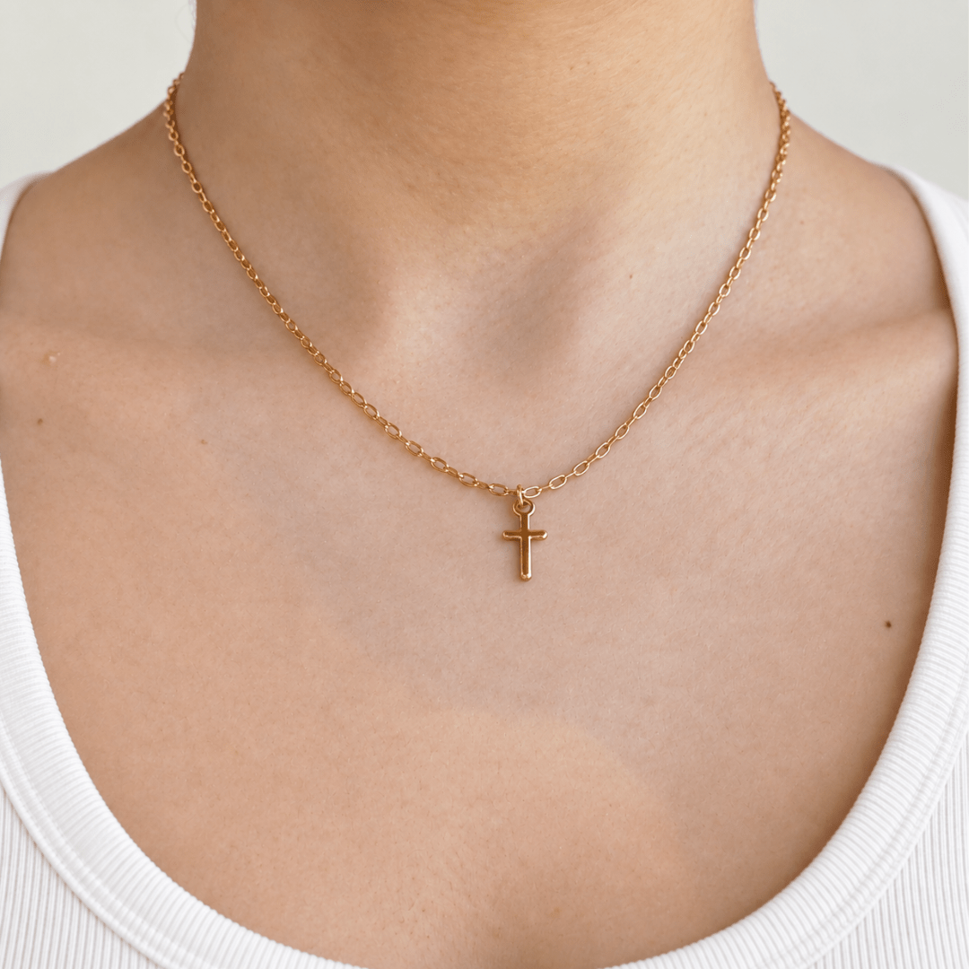 Golden Faith Cross Necklace - COLLARES - Malandra Jewelry - TC2651