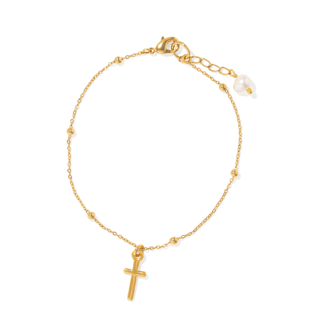 Golden Faith Pearl Bracelet - PULSERAS - Malandra Jewelry - TP2659