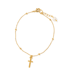 Golden Faith Pearl Bracelet - PULSERAS - Malandra Jewelry - TP2659