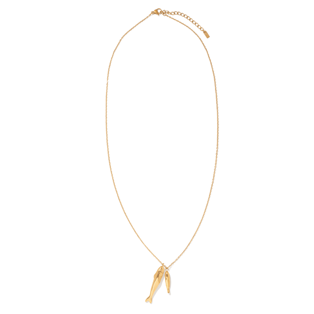 Golden Fish Duo Necklace - COLLARES - Malandra Jewelry - EUWC622-JDN0203012