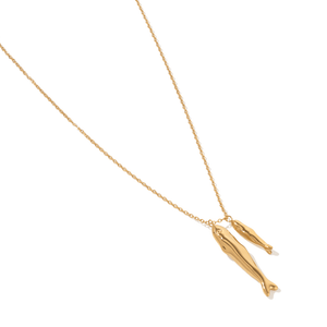 Golden Fish Duo Necklace - COLLARES - Malandra Jewelry - EUWC622-JDN0203012
