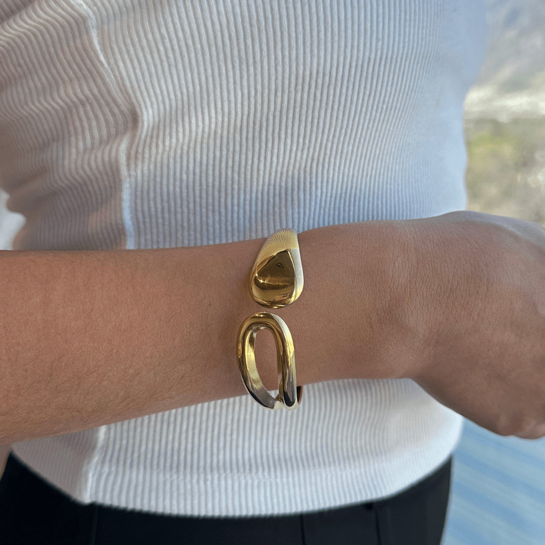 GOLDEN FLOW OPEN - END CUFF - PULSERAS - Malandra Jewelry - EUWP138 - JDBW2410021