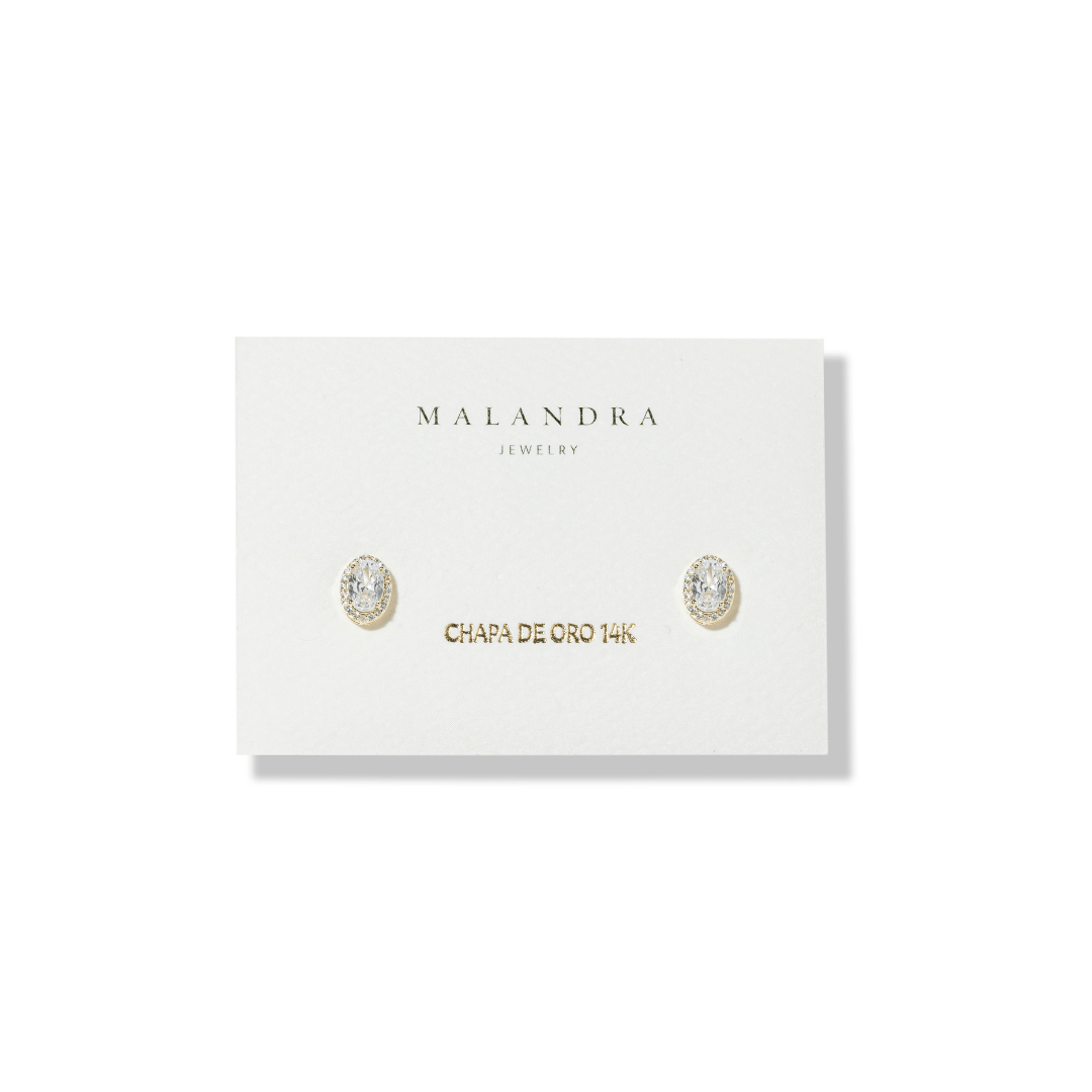 GOLDEN GLOW OVAL EARRINGS - ARETES - Malandra Jewelry - ZWA73 - QX02196