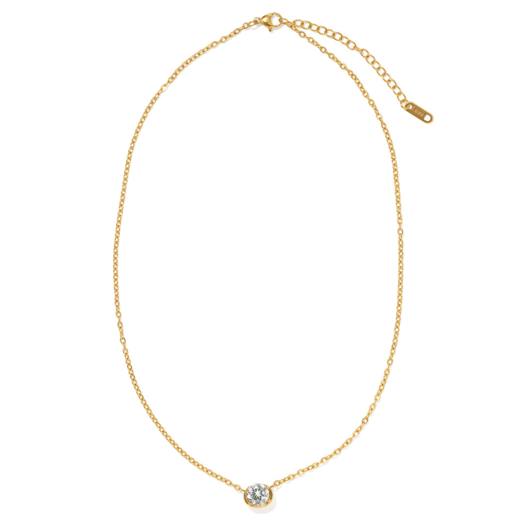 Golden Halo Bezel Necklace - COLLARES - Malandra Jewelry - EUWC653-JDN0306119