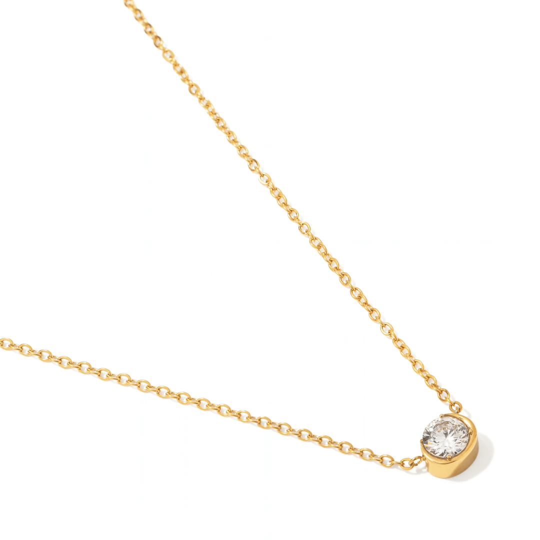 Golden Halo Bezel Necklace - COLLARES - Malandra Jewelry - EUWC653-JDN0306119