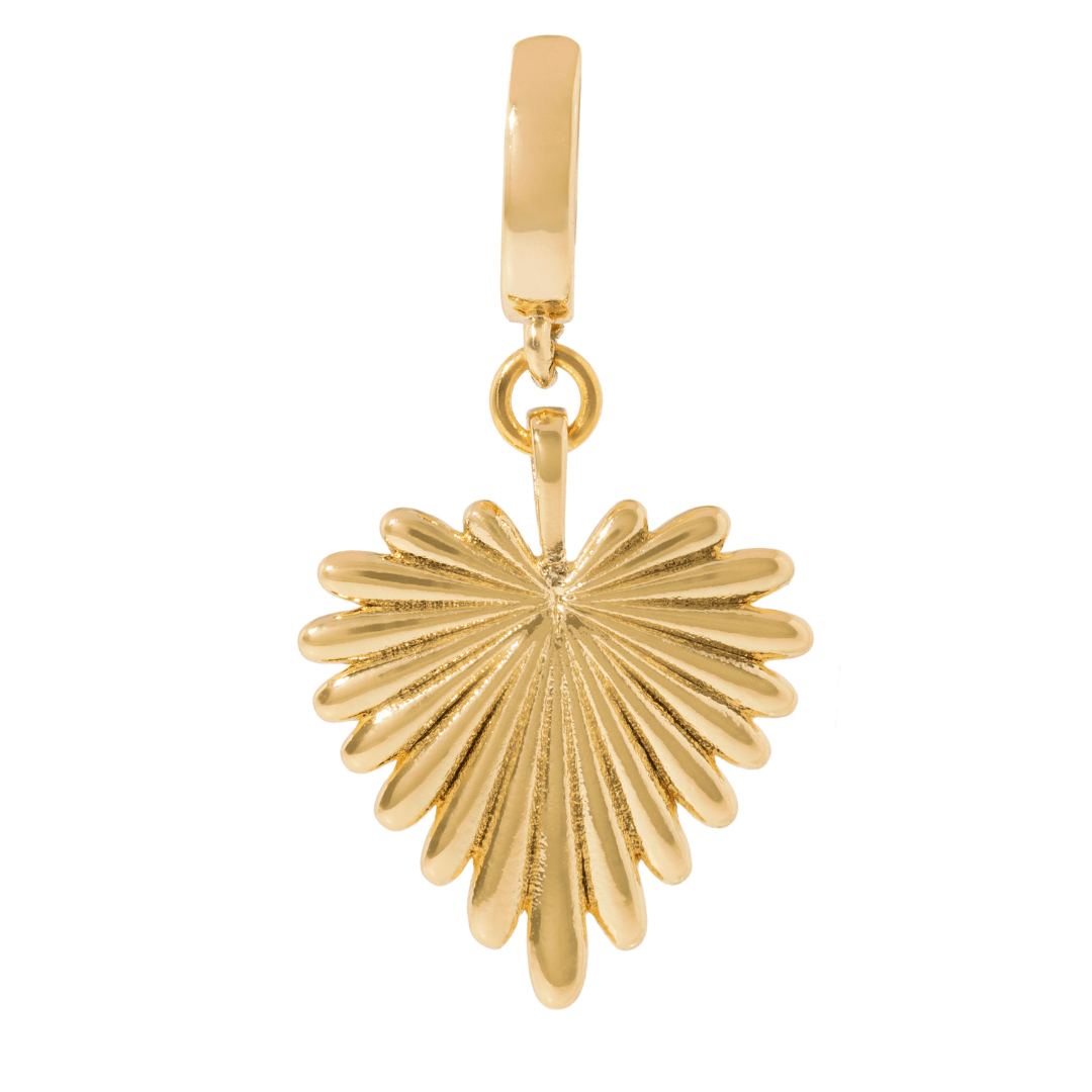 GOLDEN HEART LEAF CHARM - DIJES - Malandra Jewelry - ETD27-AA1338