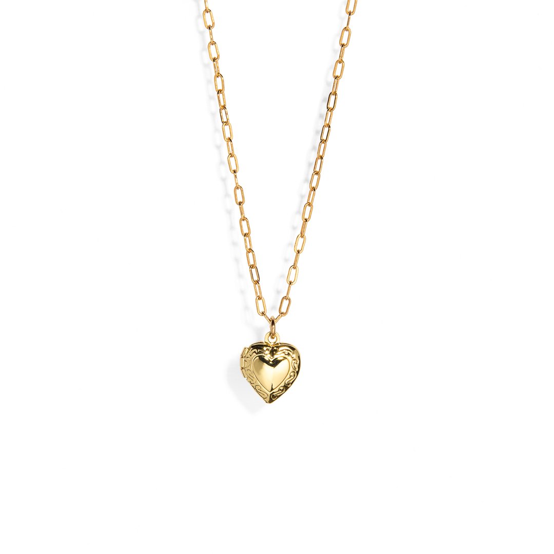 GOLDEN HEART LOCKET - COLLARES - Malandra Jewelry - TC1720