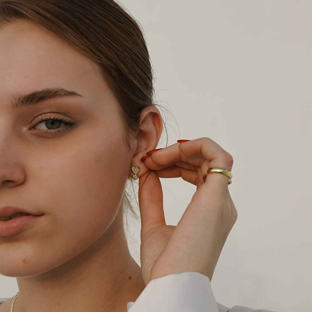 GOLDEN HEART STUDS
