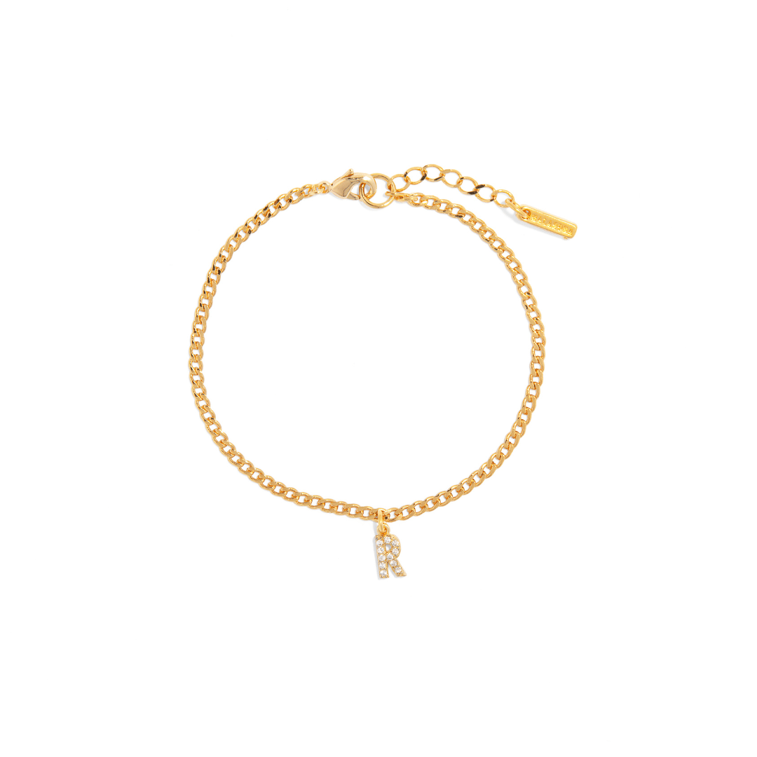 GOLDEN INITIAL LINK BRACELET - PULSERAS - Malandra Jewelry - TP1841.R