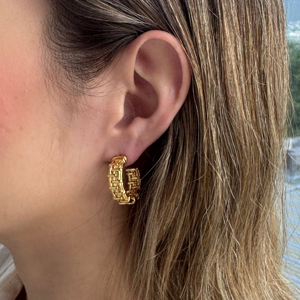 GOLDEN LADDER BOLD HOOPS - ARETES - Malandra Jewelry - EVFA30 - 0773 - 0036B
