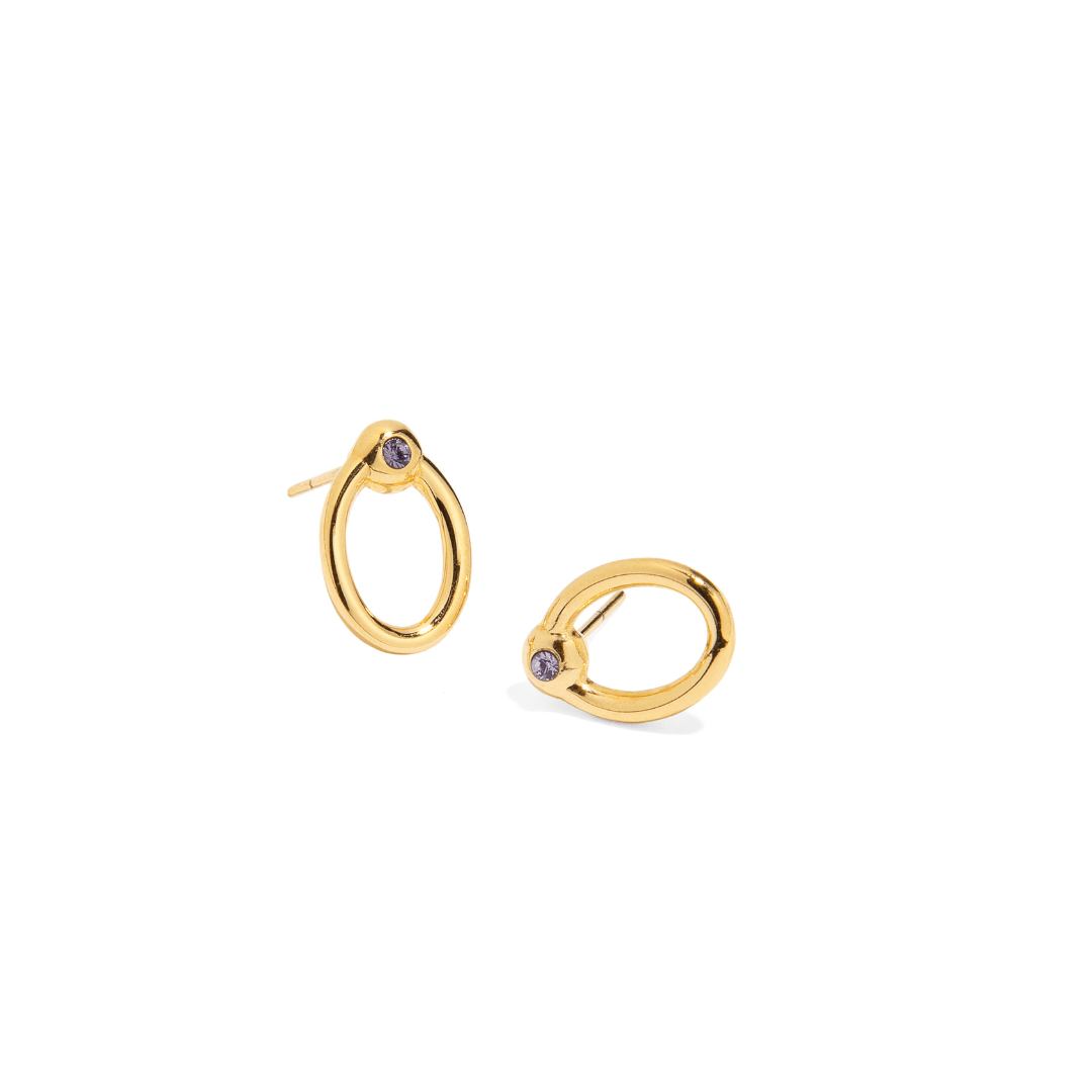 GOLDEN LUX OVAL EARRINGS - ARETES - Malandra Jewelry - VCA244 - 4016L
