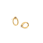 GOLDEN LUX OVAL EARRINGS - ARETES - Malandra Jewelry - VCA244 - 4016L