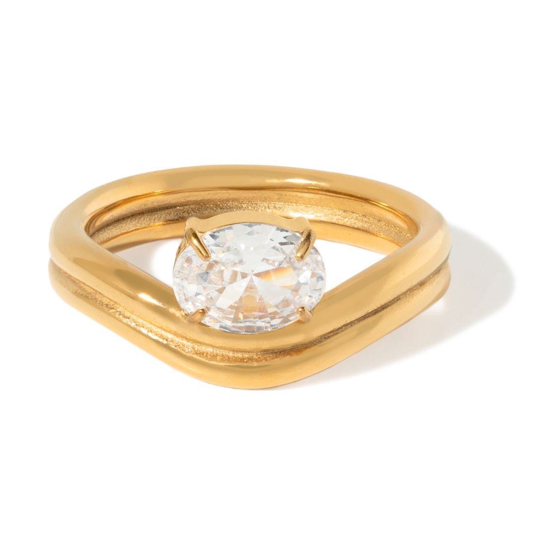 GOLDEN LUXE HALO RING - ANILLOS - Malandra Jewelry - EUWR482.7-JDR0101328-7