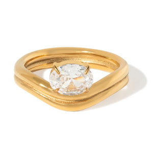 GOLDEN LUXE HALO RING - ANILLOS - Malandra Jewelry - EUWR482.7-JDR0101328-7
